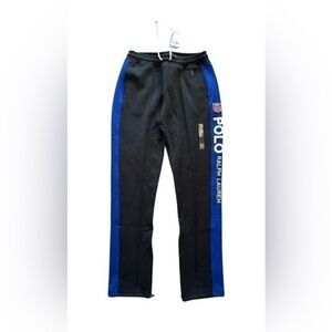 POLO RALPH LAUREN Women's 1967 Black/Blue Double Knit Track Pant Size Small